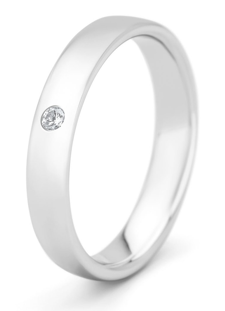 Diamond Point - Witgouden ring, 0.03 ct diamant, Wedding - Witgoud
