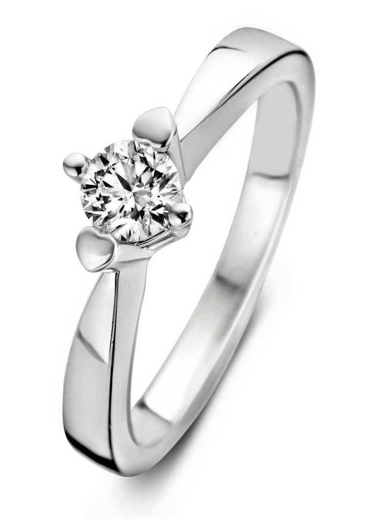 Disco Centraliseren Alternatief voorstel Diamond Point Witgouden ring 0.16 ct diamant Hearts & Arrows • Witgoud • de  Bijenkorf
