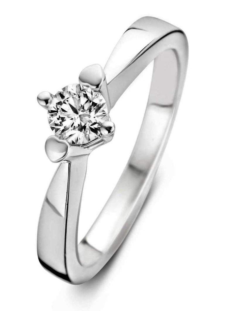 Diamond Point - Witgouden ring 0.16 ct diamant Hearts & Arrows - Witgoud