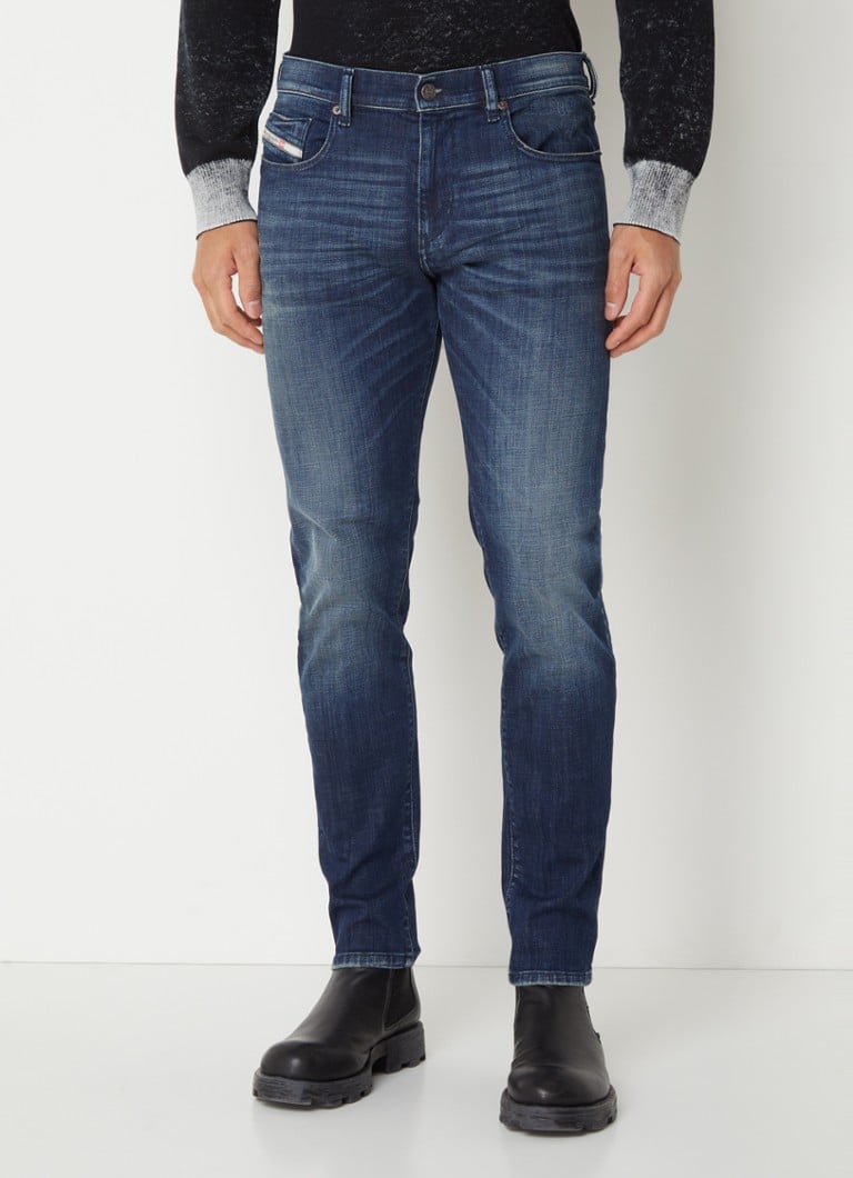 Diesel D-Strukt slim fit jeans met donkere wassing • Indigo • de Bijenkorf