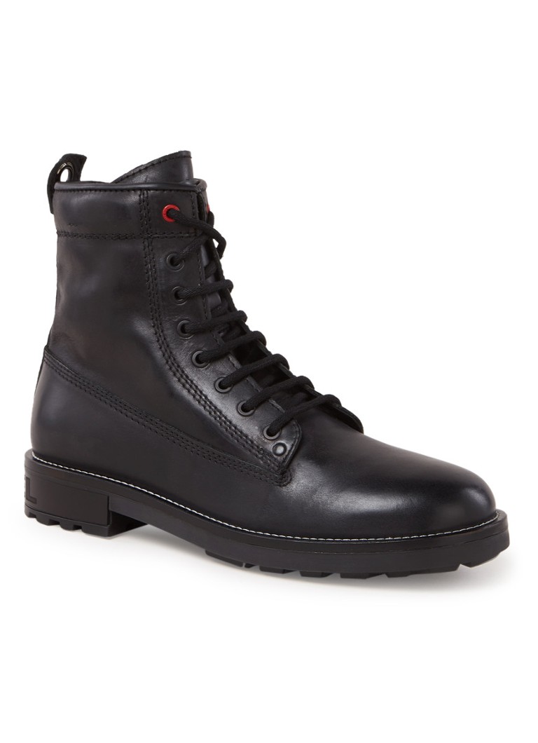 Diesel - D-Throuper veterboot van leer - Zwart