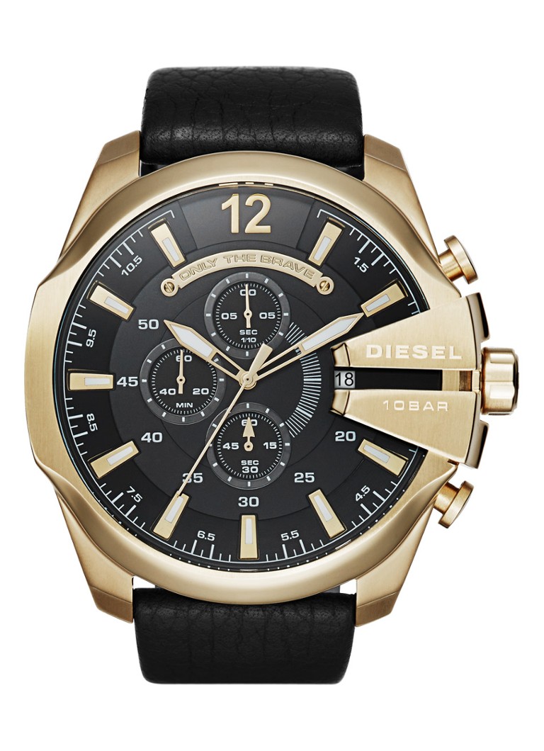 Diesel Horloge Mega Chief DZ4344 • Goud • de Bijenkorf