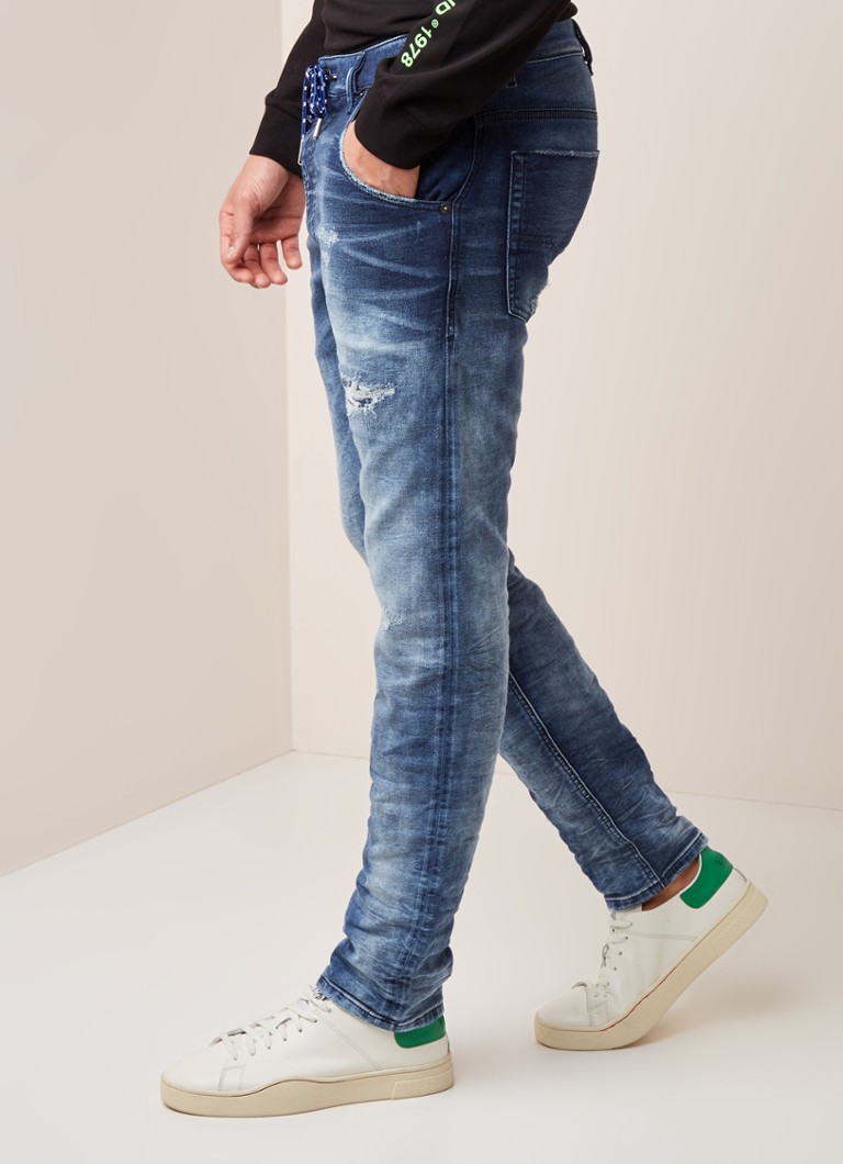 Diesel Krooley X Ne Jogg Jeans Met Ripped Details Indigo De Bijenkorf