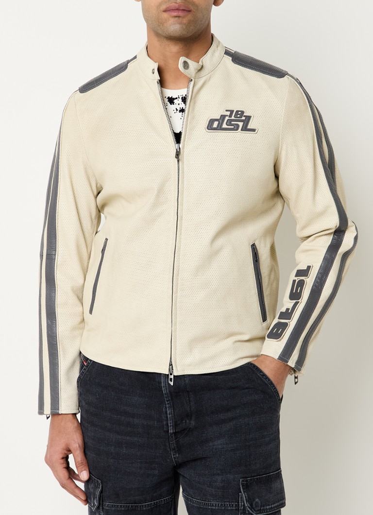 Diesel - L-Pop jack van geitenleer met ritszakken - Beige