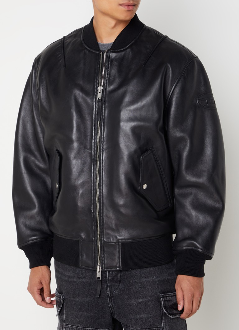 Sandro Cropped jack van lamsleer met opgestikte zakken • Cognac • de
