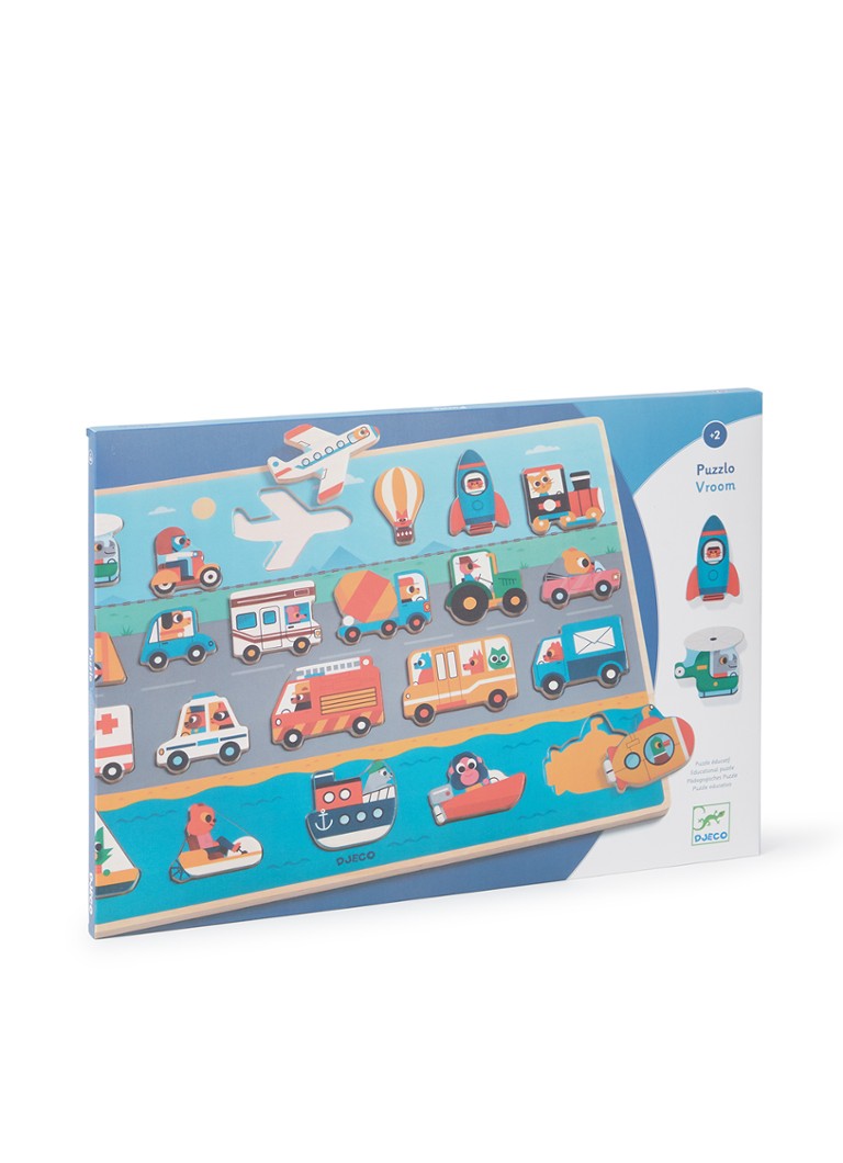 Djeco - Vroom vormenpuzzel 22 stukjes - Multicolor