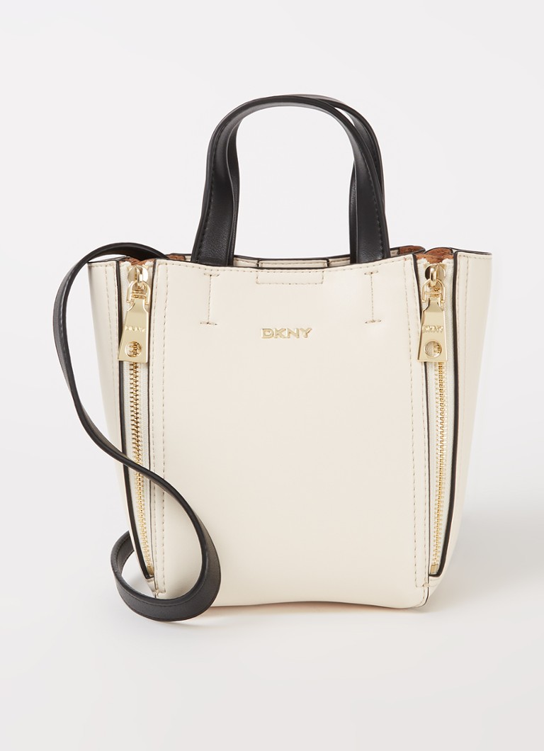 DKNY Zoey handtas van leer • Ivoor • de Bijenkorf