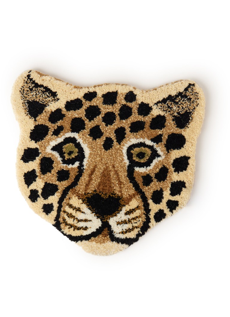 Doing Goods - Looney Leopard Head voetenkleed 32 x 34 cm - Beige