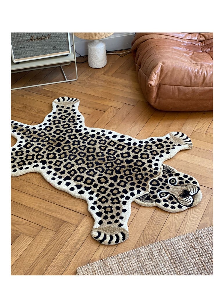 kip Afleiding Garantie Doing Goods Loony Leopard vloerkleed 150 x 90 cm • Beige • de Bijenkorf