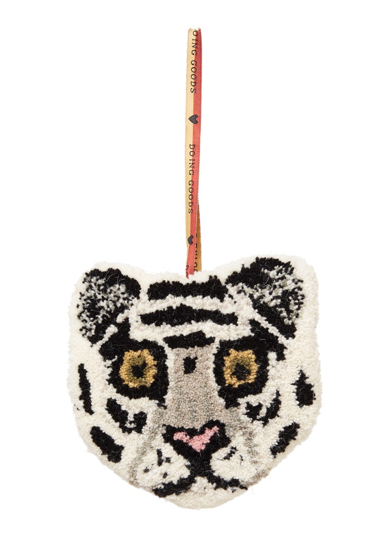 Doing Goods - Snowy Tiger hanger 17 cm - Gebroken wit