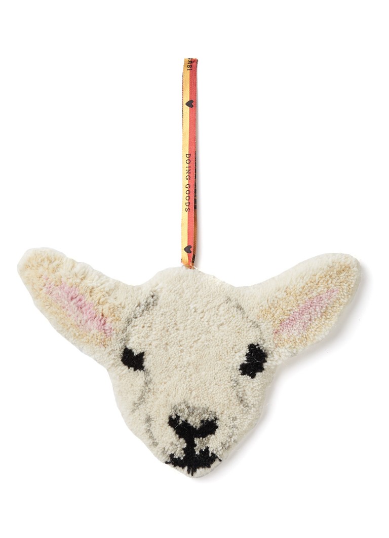 Doing Goods - Woolly Lamb Cub hanger 16 cm - Gebroken wit