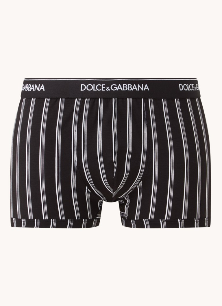 Dolce & Gabbana - Boxershorts met logoband en streepprint - Zwart
