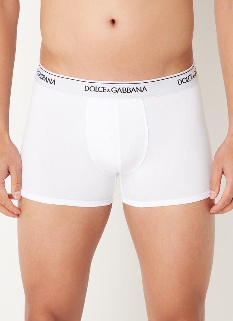 Dolce & Gabbana - Boxershorts met logoband in 2-pack - Gebroken wit
