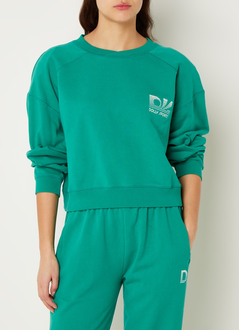 Dolly Sports Cropped sweater met logoborduring • Rood • de Bijenkorf