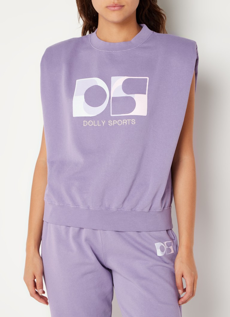 Dolly Sports - Mouwloze sweater met logoprint - Lila