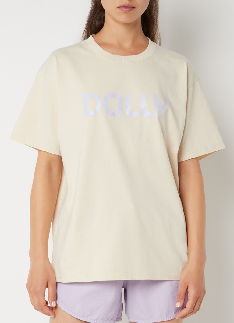 Dolly Sports - Team T-shirt met logoprint - Vanillegeel