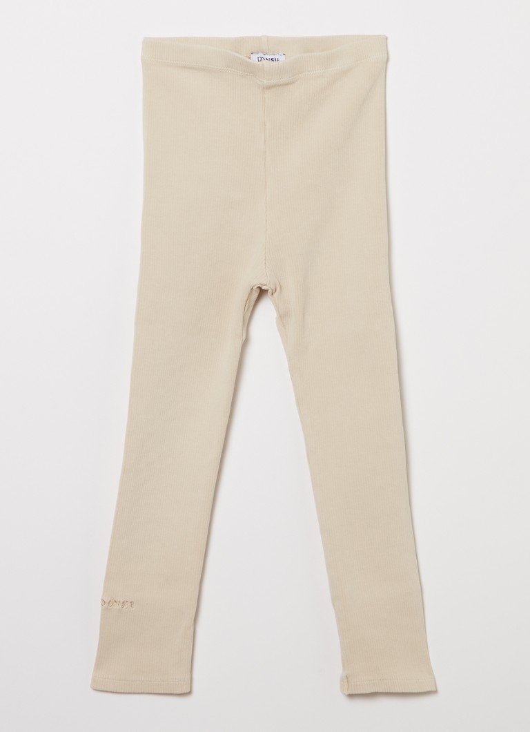 Donsje Amsterdam - Ellie ribgebreide legging van biologisch katoen - Beige