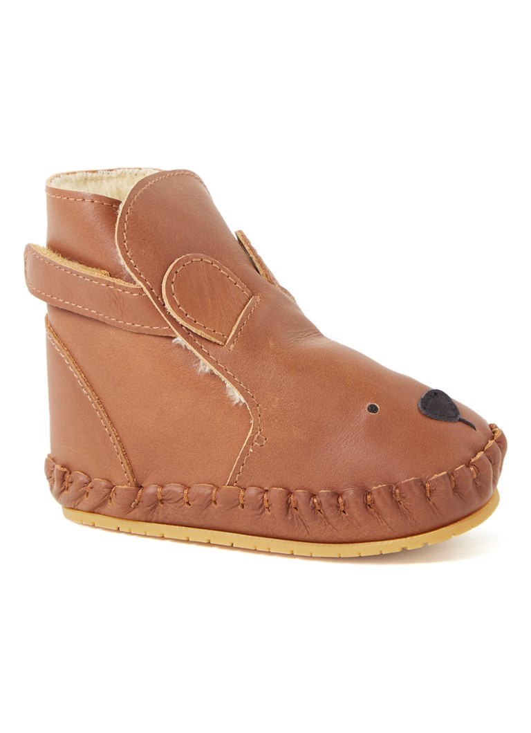 Donsje Amsterdam - Kapi Classic Lining Bear babyschoentje van leer - Cognac