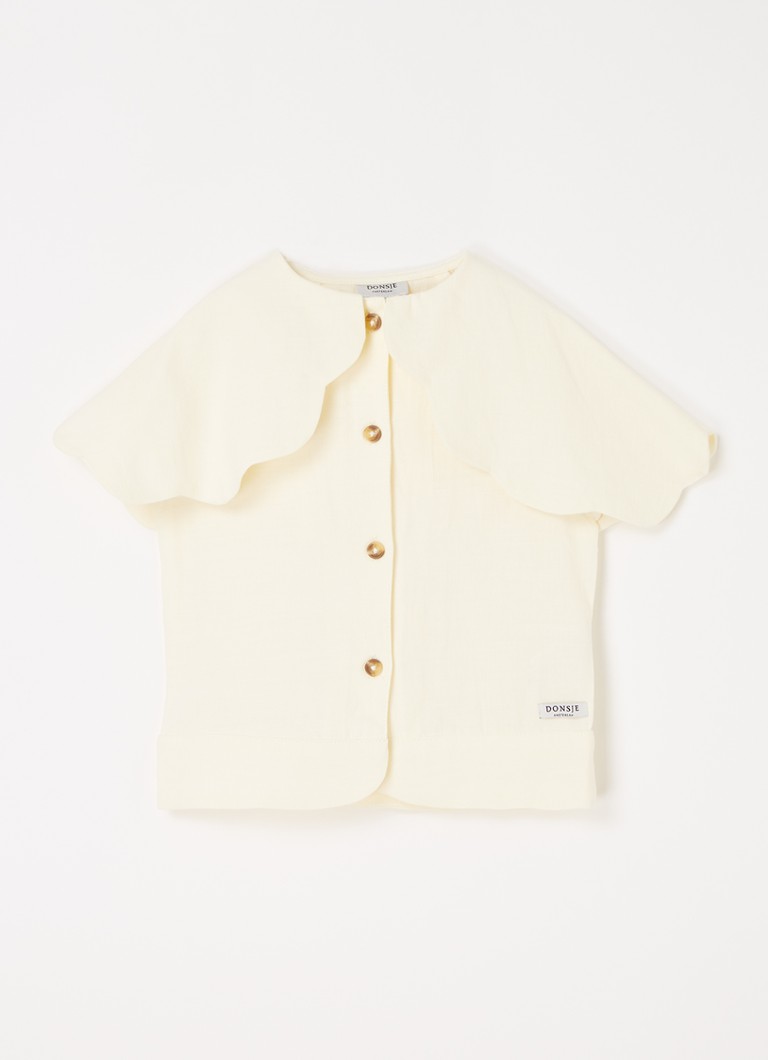 Donsje Amsterdam - Poda blouse met oversized kraag - Gebroken wit
