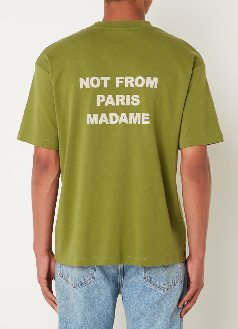 Drôle de Monsieur Tshirt met front en backprint • Khaki • de Bijenkorf