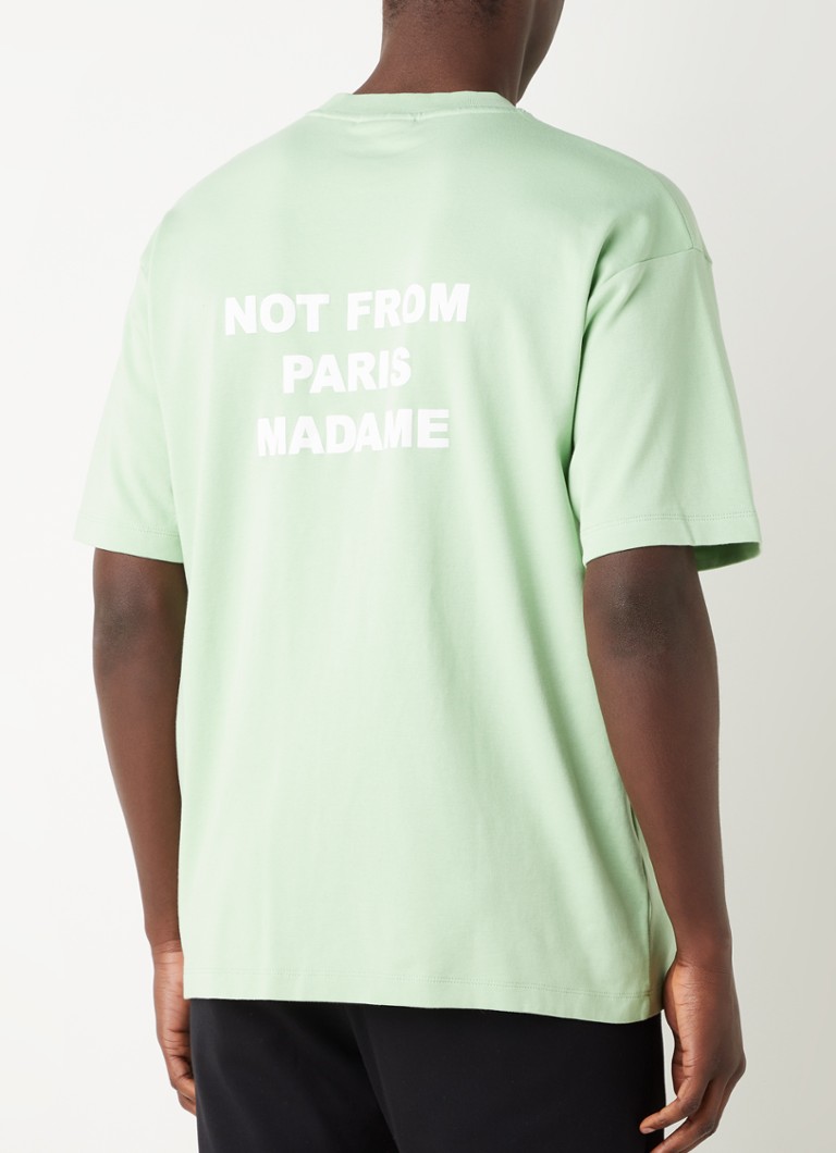 Drôle de Monsieur Tshirt met logo en backprint • Lichtgroen • de Bijenkorf