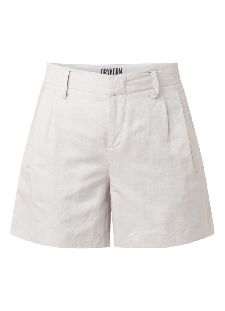 DRYKORN - Asset high waist shorts in linnenblend  - Beige