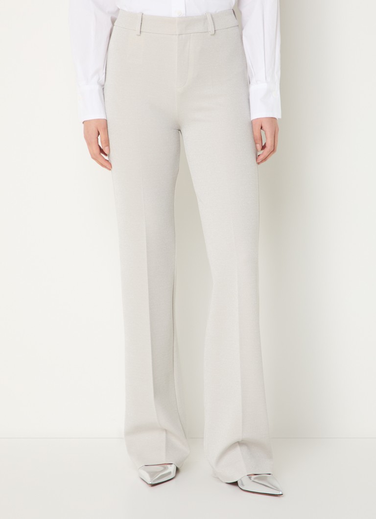 DRYKORN - Bet high waist straight fit pantalon van jersey met lurex - Beige