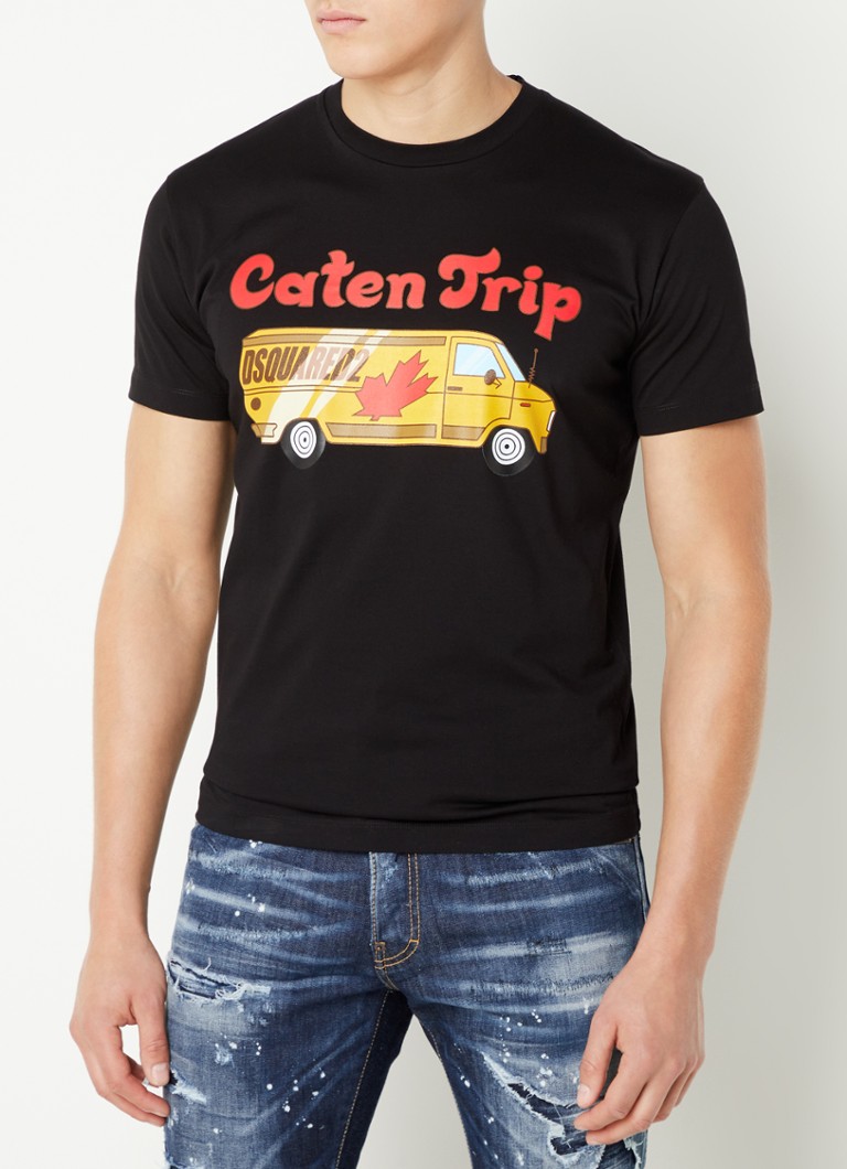 Dsquared2 - Caten Trip T-shirt met logoprint - Zwart