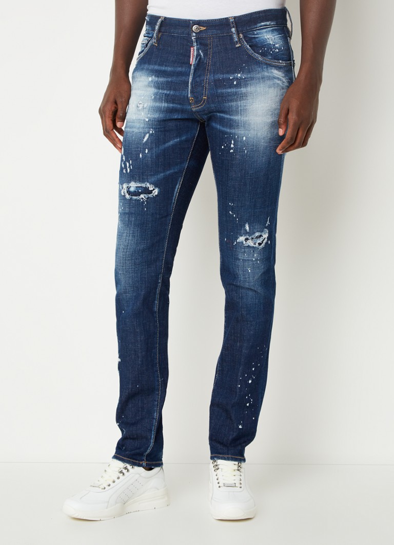 Dsquared2 - Cool Guy slim fit jeans met ripped details - Indigo