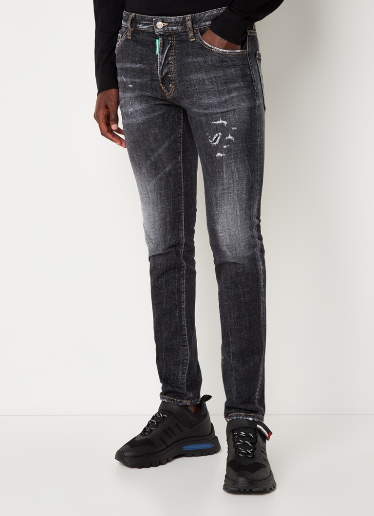 Dsquared2 - Cool Guy slim fit jeans met ripped details - Zwart
