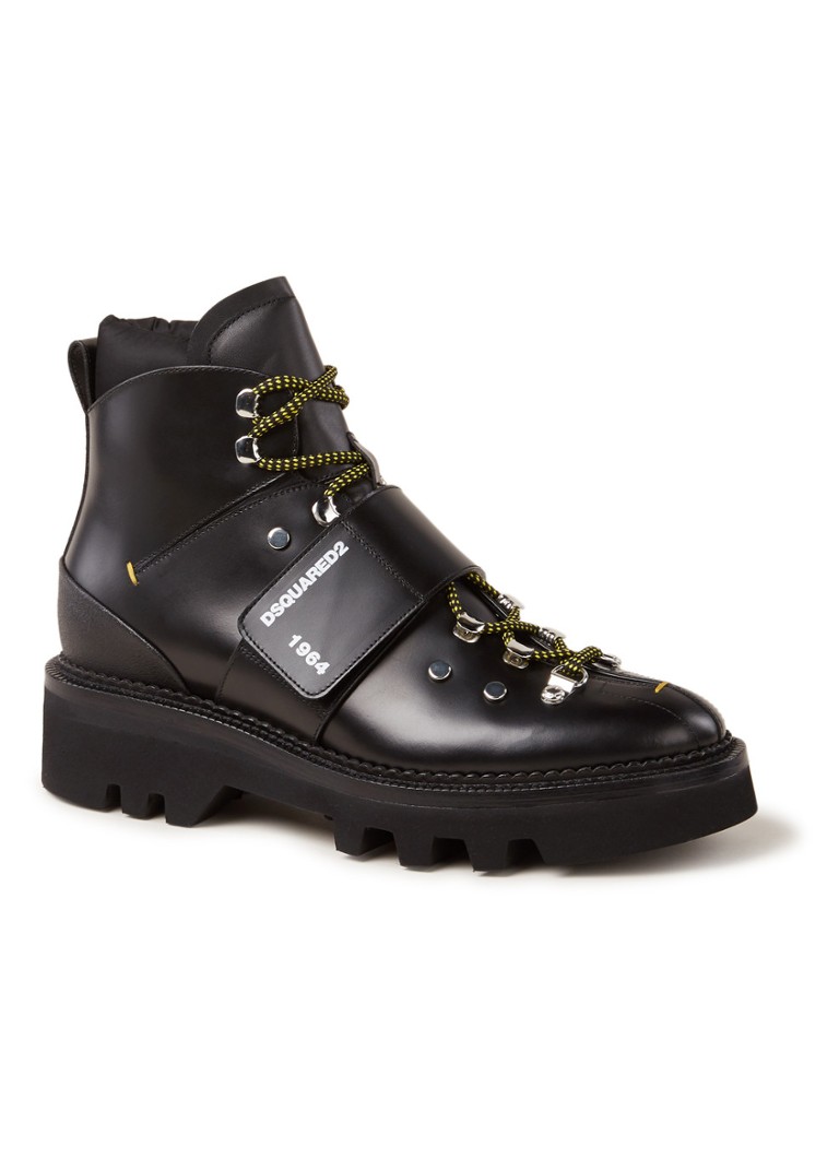 Dsquared2 - Hector veterboot van leer - Zwart