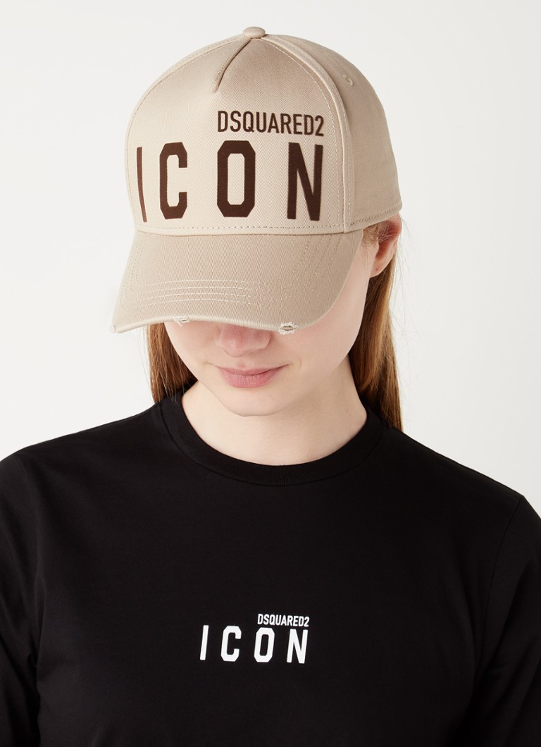 Couscous troosten aankunnen Dsquared2 Icon pet met logoborduring • Beige • de Bijenkorf