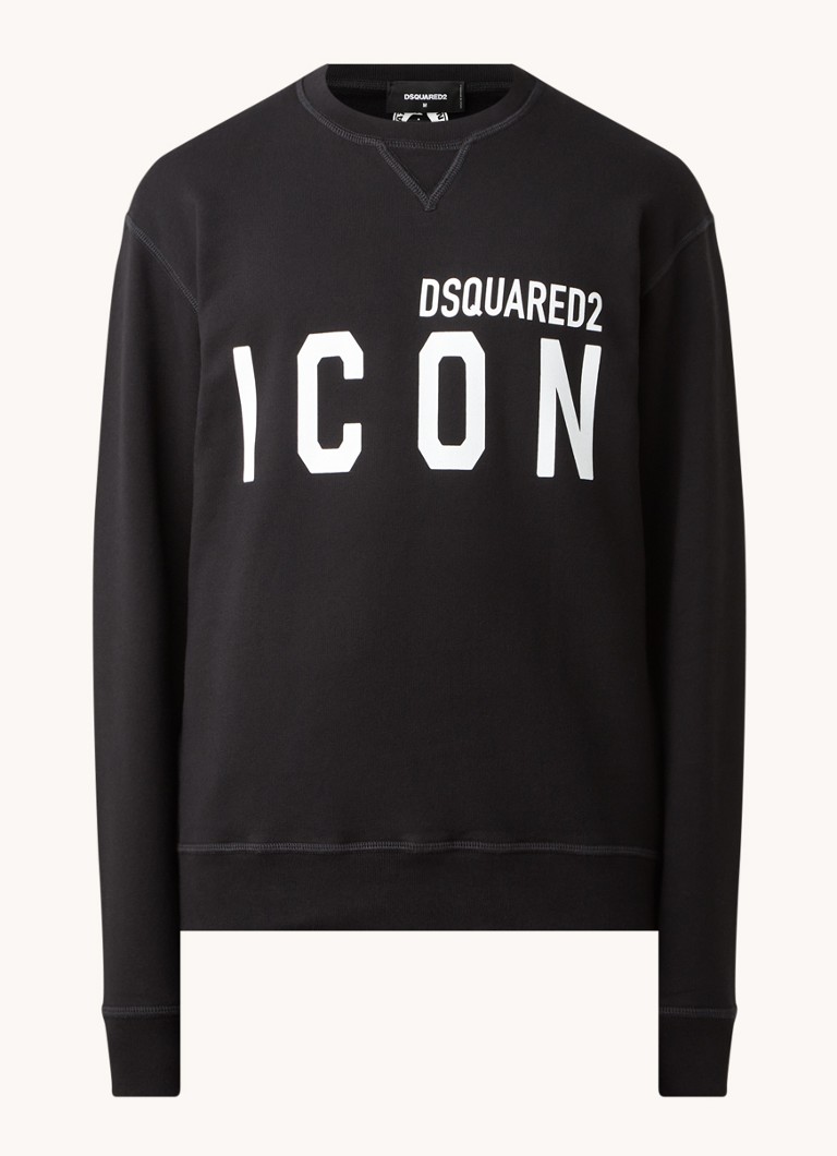 zebra Fervent vochtigheid Dsquared2 Icon sweater met logoprint • Zwart • de Bijenkorf