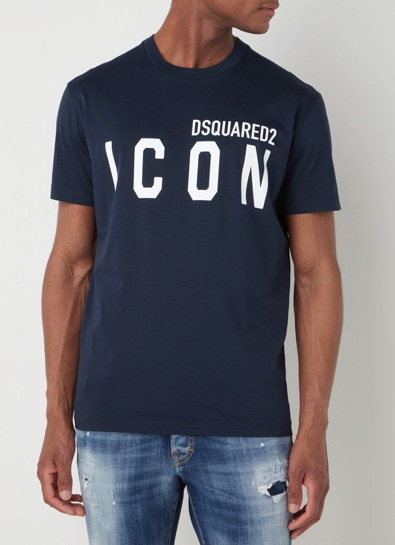 Ondoorzichtig Trein rivaal Dsquared2 Icon T-shirt met logoprint • Donkerblauw • de Bijenkorf