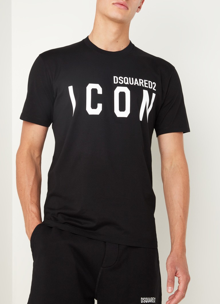 Dsquared2 Icon T-shirt met • Zwart • de Bijenkorf