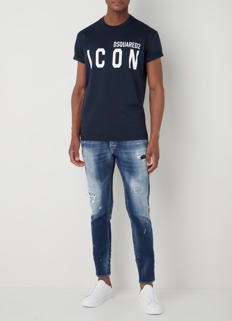 De Bijenkorf Heren Kleding Tops & Shirts Shirts Korte Mouwen Shirts Icon T-shirt met logoprint 