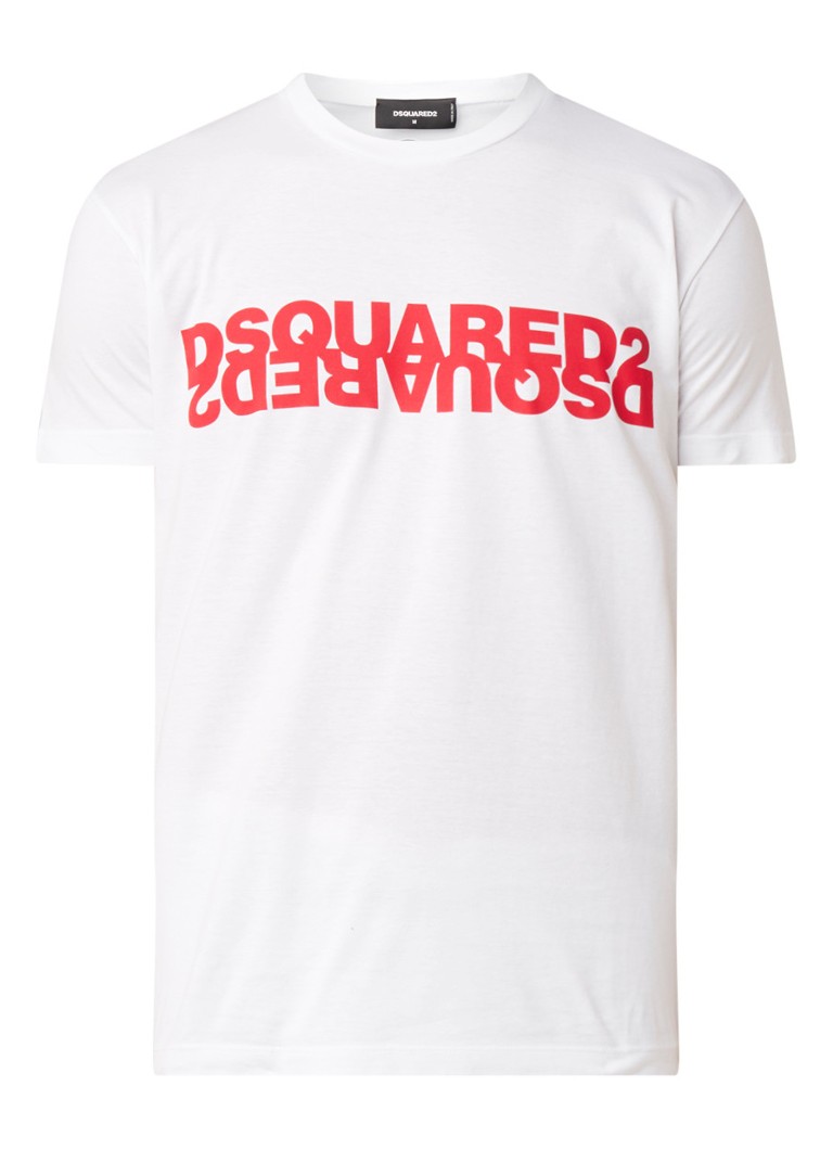 Uitroepteken redden achterzijde Dsquared2 Mirrored T-shirt met logoprint • Wit • de Bijenkorf