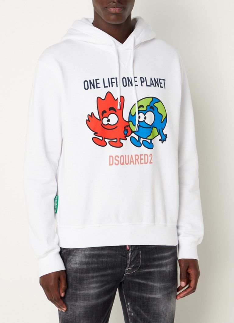Dsquared2 - One Life Buddies hoodie met logoprint - Wit