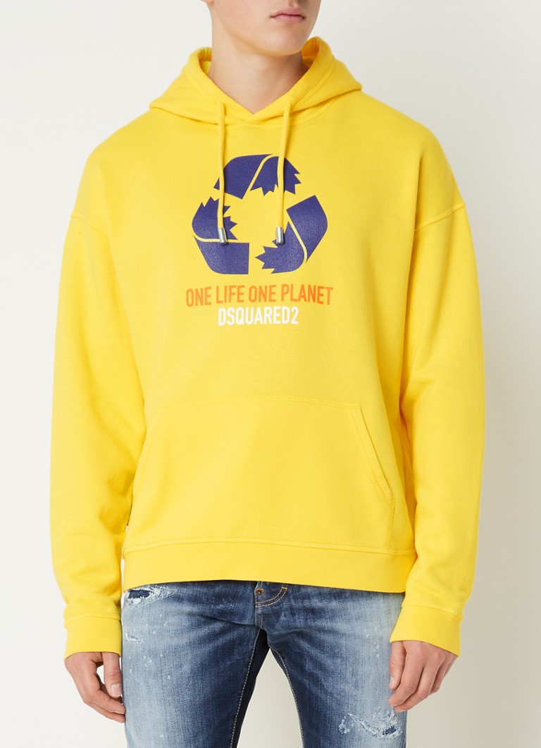 Dsquared2 - One Life hoodie met print  - Citroengeel