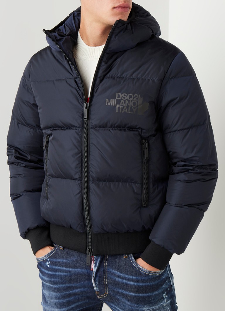 nabootsen Menselijk ras Onmiddellijk Dsquared2 Puffer jas met dons en capuchon • Donkerblauw • de Bijenkorf