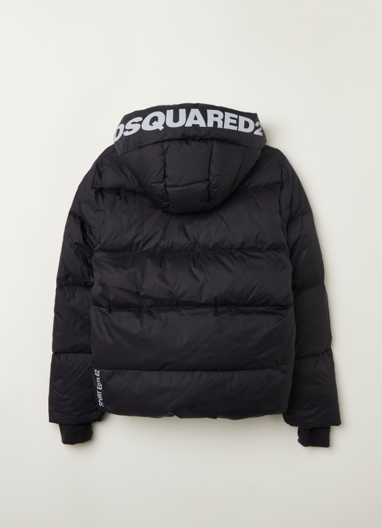 Kent Matron spleet Dsquared2 Puffer jas met logoprint • Zwart • de Bijenkorf