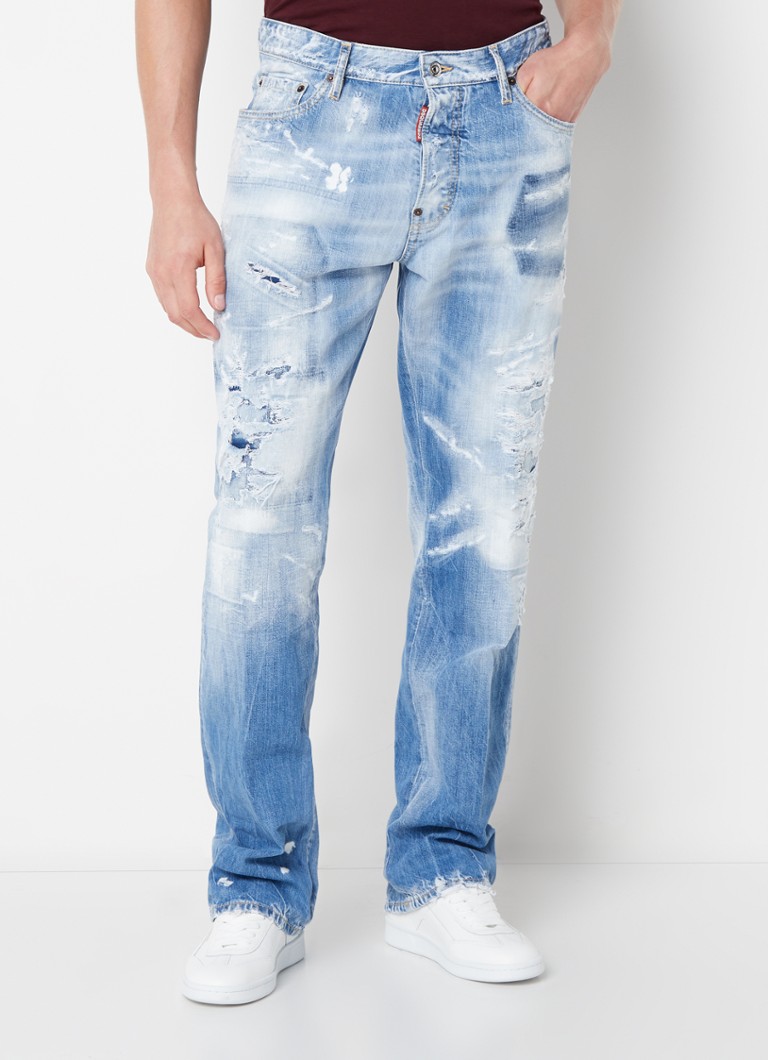 Dsquared2 - Roadie wide leg jeans met ripped details - Indigo