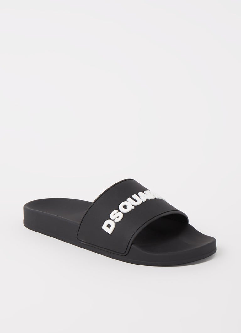 Dsquared2 - Slides slipper met logo - Zwart