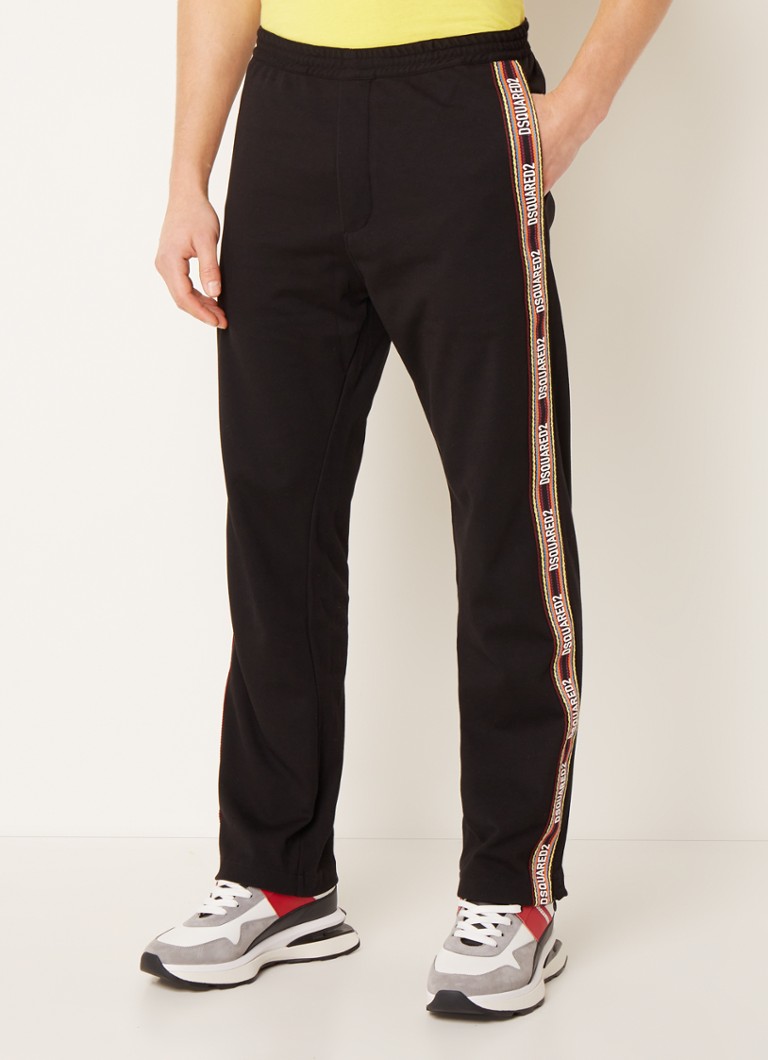 Dsquared2 - Straight fit trackpants met logoband - Zwart