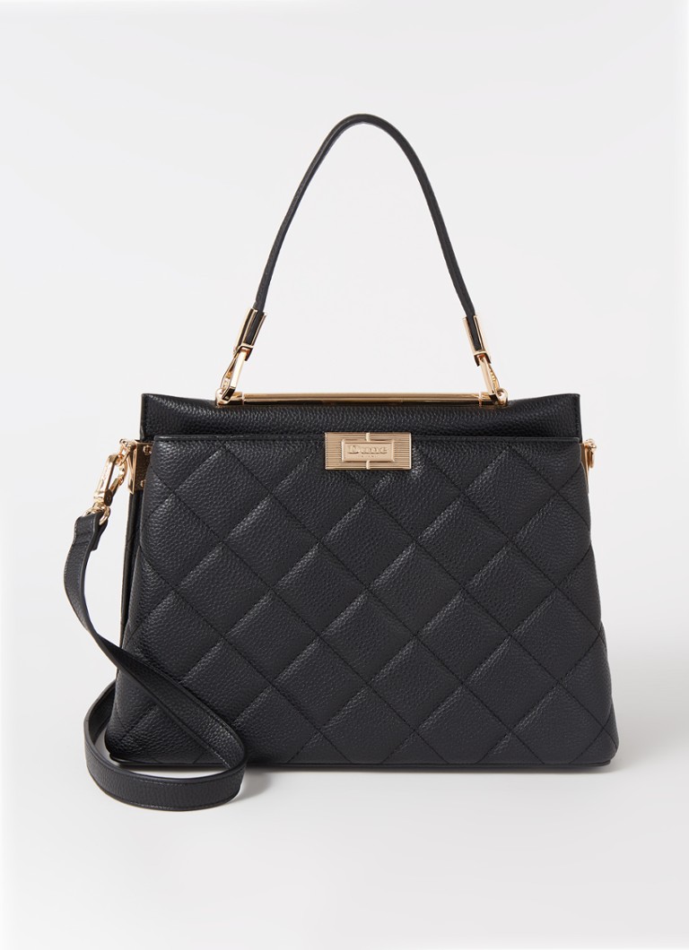 Dune London Dates quilted handtas met afneembare schouderriem • Zwart