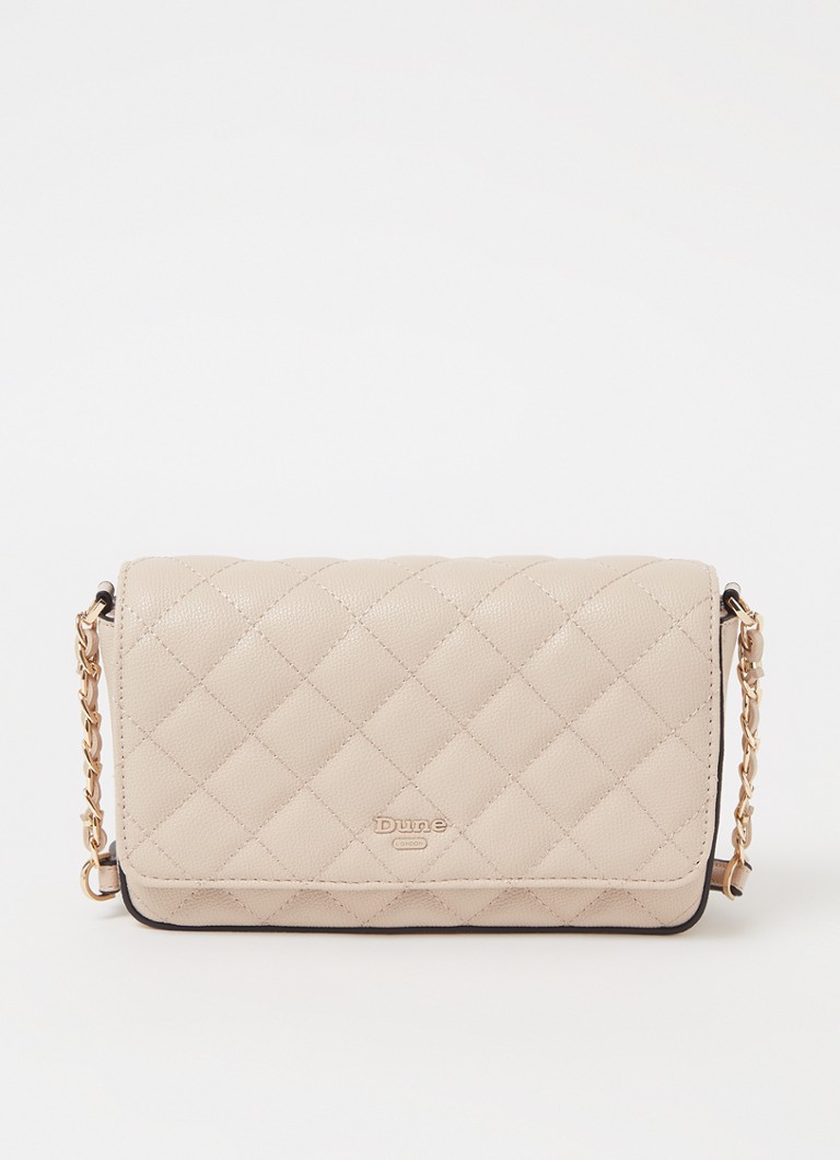 Dune London Dupree Small quilted crossbodytas • Beige • de Bijenkorf