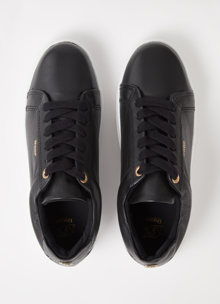 Dune London Eastern sneaker van leer • Zwart • de Bijenkorf