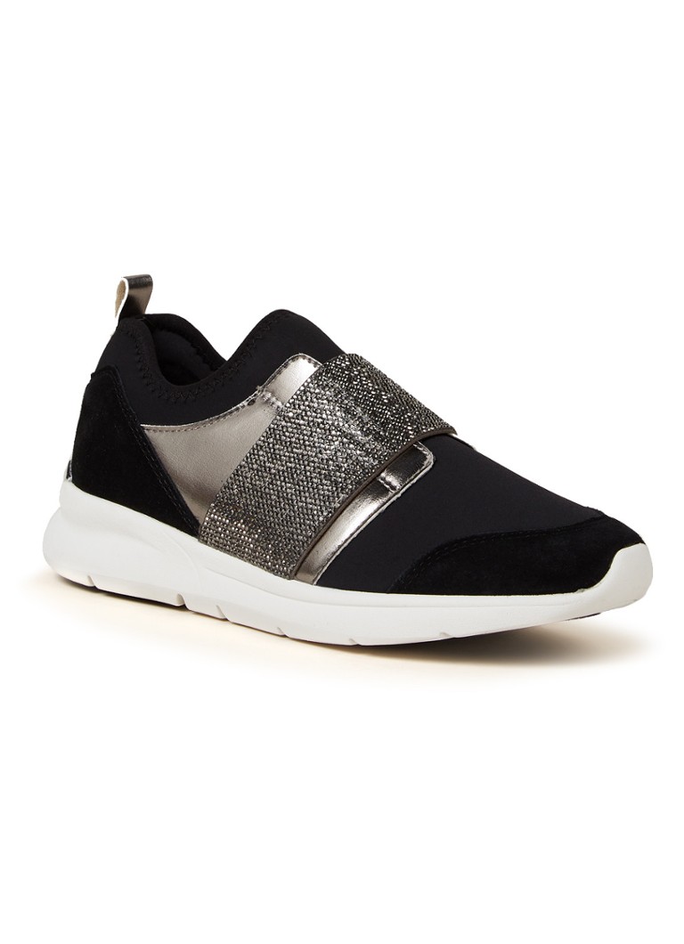 Dune London Excitable sneaker met leren details • Zwart • de Bijenkorf