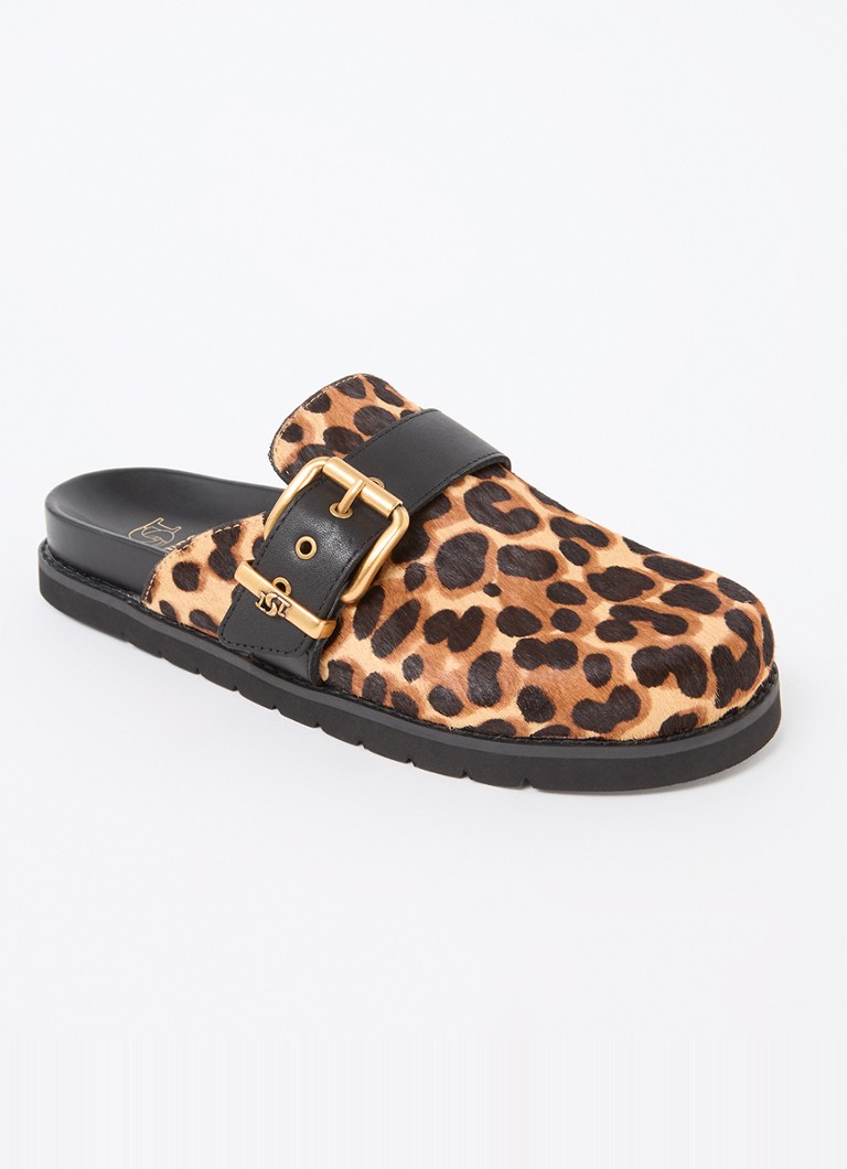 Dune London - Glorria muiltje met panterprint - Camel