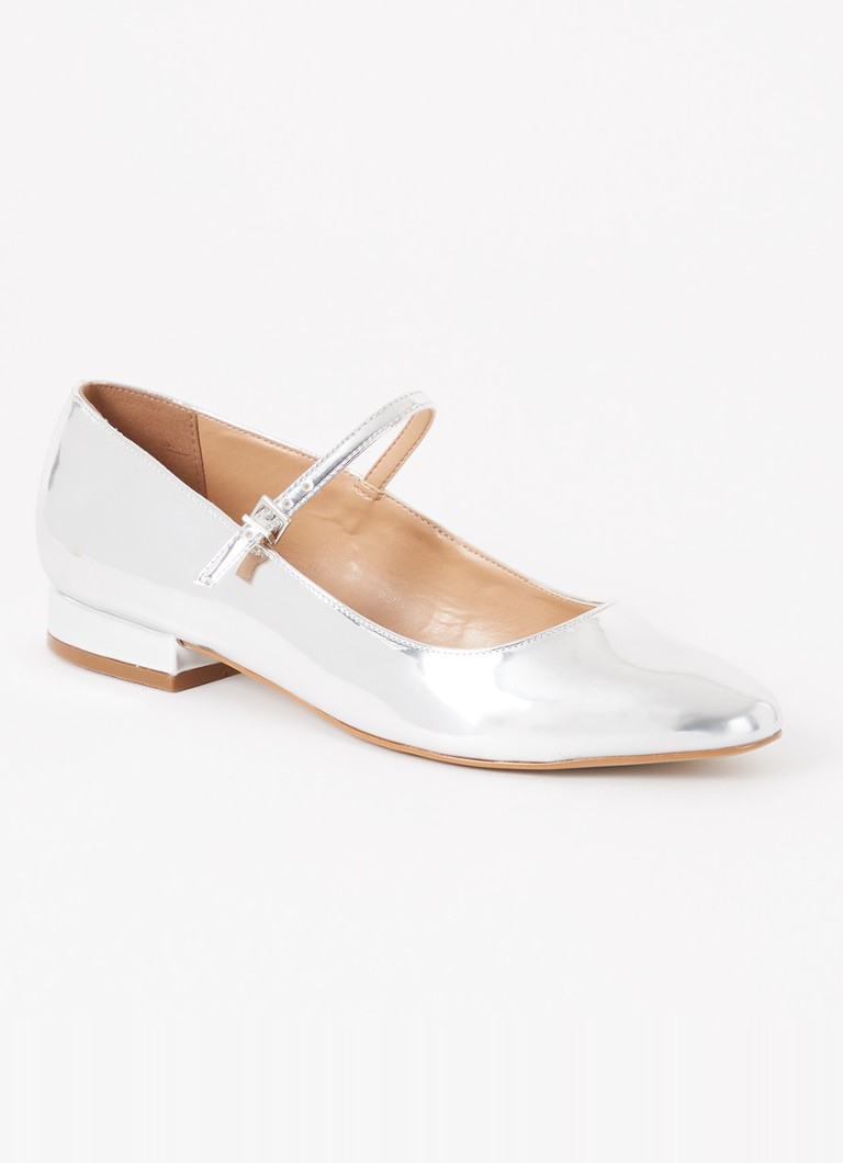 Dune London - Hipplie ballerina met lakfinish - Zilver